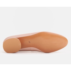 Marco Shoes Rosa ballerinor i läder med gyllene dekoration 2