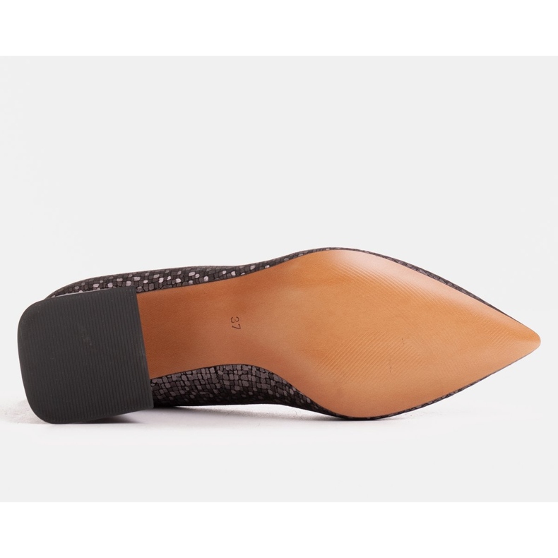 Marco Shoes Eleganta pumpar i präglat läder grå 1