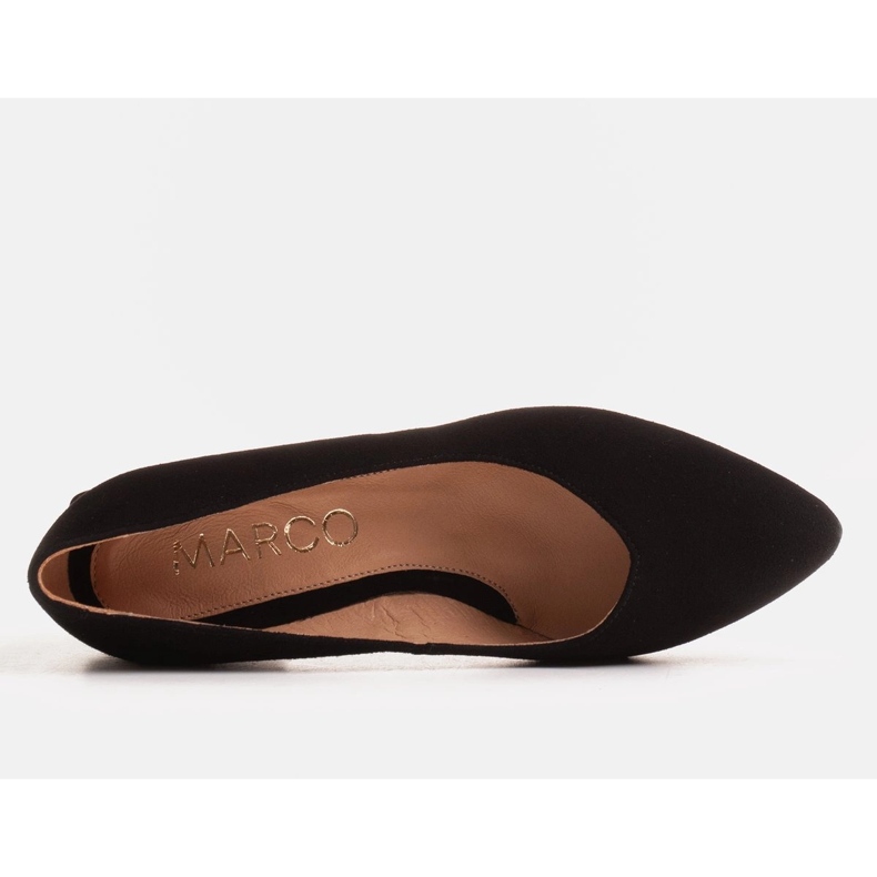 Marco Shoes Svarta läderpumpar med kromklack 1