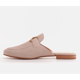 Marco Shoes Tofflor i mocka för kvinnor med en prydnad beige 2