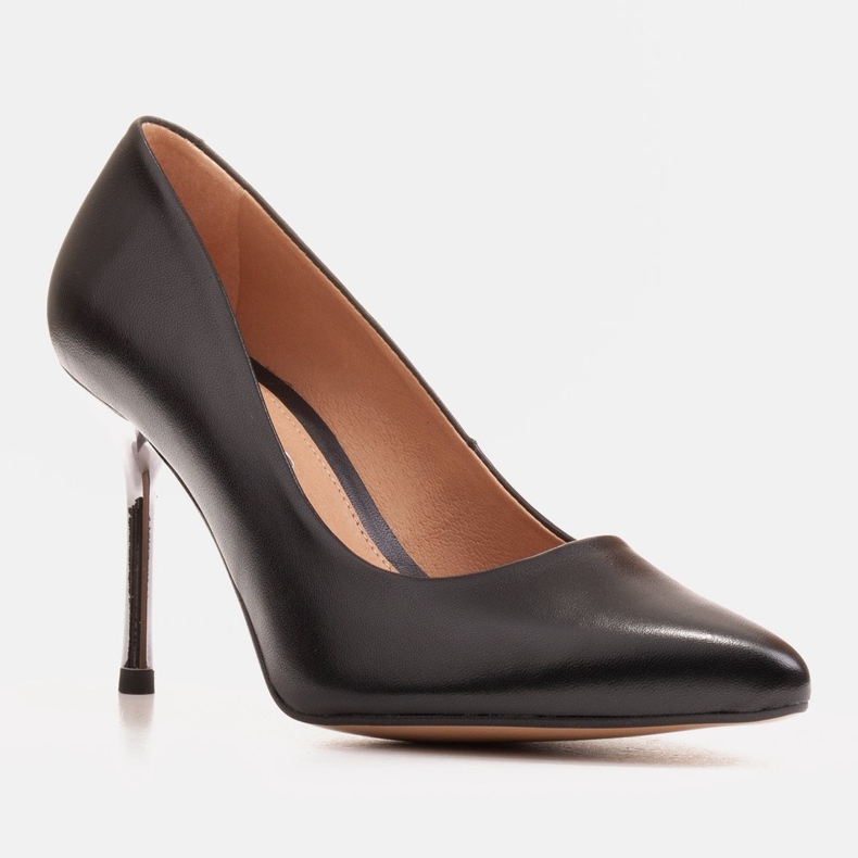 Marco Shoes Svarta stiletter med metallic häl 1