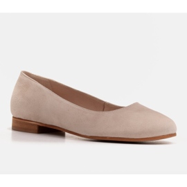 Marco Shoes Eleganta ballerinor av beige naturmocka 1