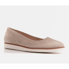 Marco Shoes Lätta ballerinor för kvinnor av naturlig mocka med en sportig sula beige 1