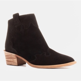 Marco Shoes Eleganta stövletter i läder med låga klackar svart 2