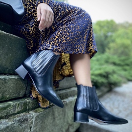 Marco Shoes Varma, eleganta stövlar med elastiskt gummi i ovandel svart 2