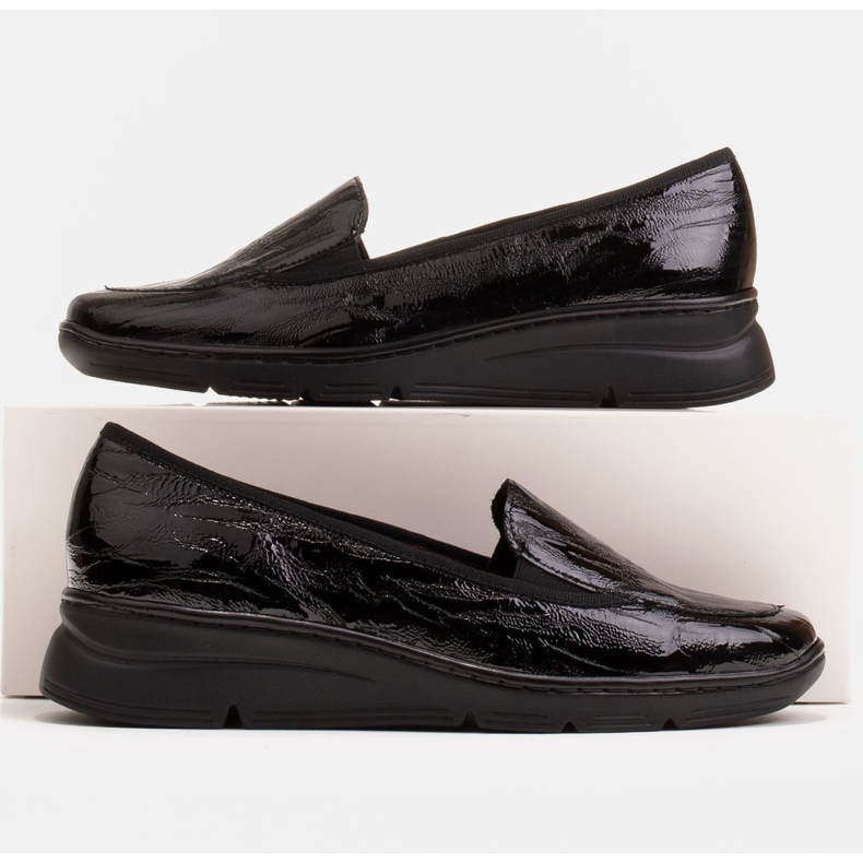 Radoskór Bekväma svarta mockasiner för kvinnor för en bredare fot 1