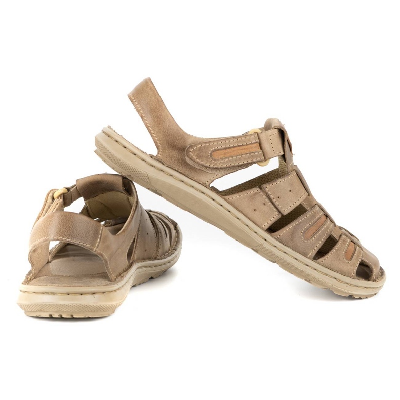 Olivier Sommarsandaler i läder för män 230MA beige 3