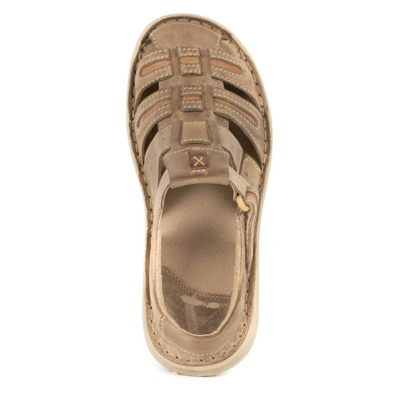 Olivier Sommarsandaler i läder för män 230MA beige 5