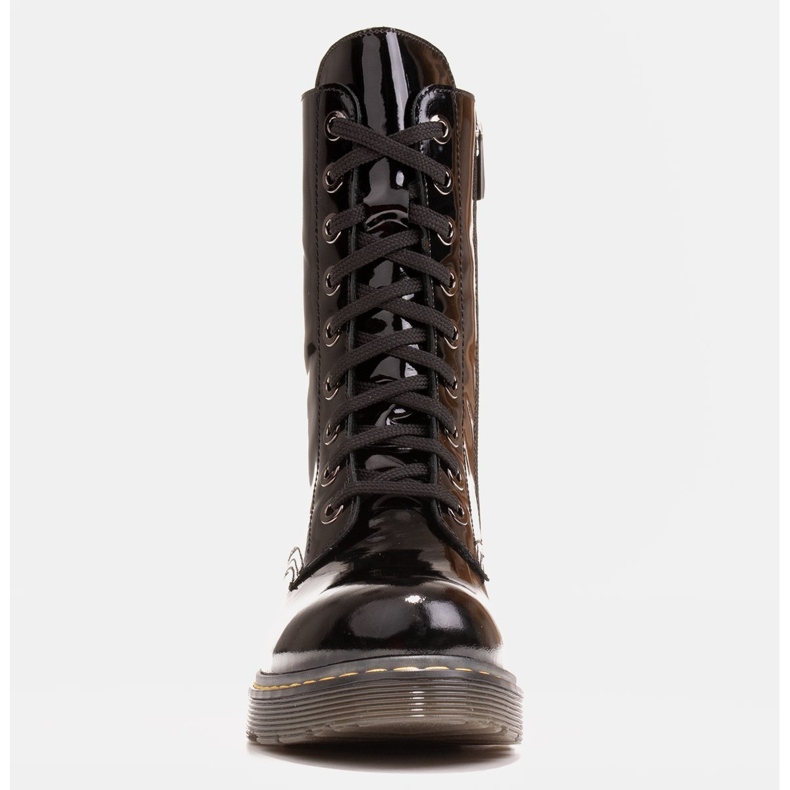 Marco Shoes Höga stövlar, stövlar bundna på en genomskinlig sula svart 2