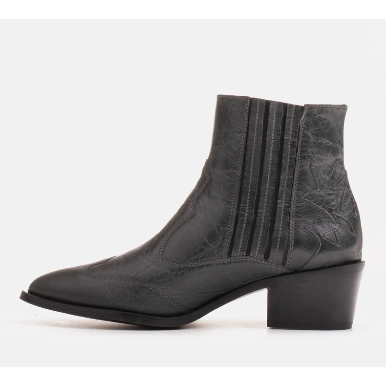 Marco Shoes Grå cowboystövlar gjorda av läder utan isolering 1