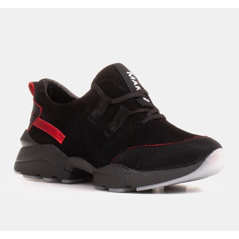 Marco Shoes Sportskor från högkvalitativt naturmocka svart 1