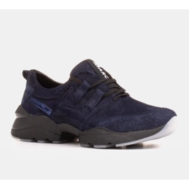 Marco Shoes Sportskor från högkvalitativt naturmocka blå 1