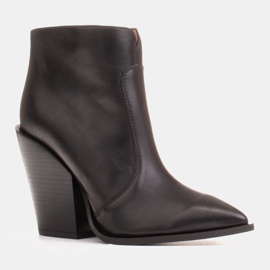 Marco Shoes Cowboystövlar för kvinnor av naturläder svart 1