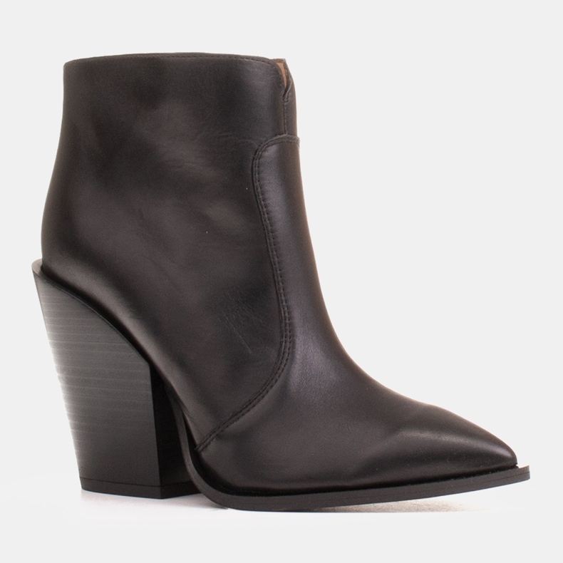 Marco Shoes Cowboystövlar för kvinnor av naturläder svart 1