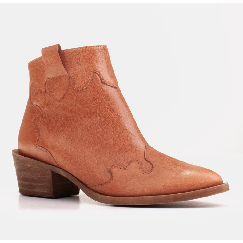 Marco Shoes Röda stövlar av oregelbundet skrynkligt naturläder mångfärgad 1