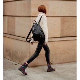 Marco Shoes Höga stövletter, stövlar i nubuckläder med blommigt tryck grå 1