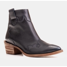 Marco Shoes Mörkblå stövlar gjorda av naturläder 2