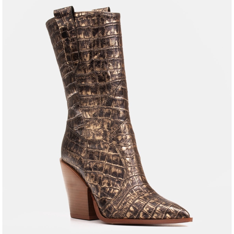 Marco Shoes Marco stövlar 1408K gamla guld cowboy stövlar gyllene 1