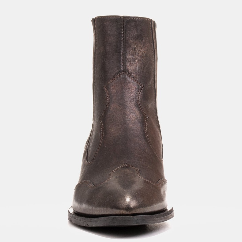 Marco Shoes Svarta cowboystövlar, blekt gammalt guldläder gyllene 1