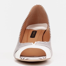 Marco Shoes Pumpar med öppen front, krom häl silver- 1