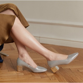 Marco Shoes Eleganta pumps med metallisk häl silver- 1