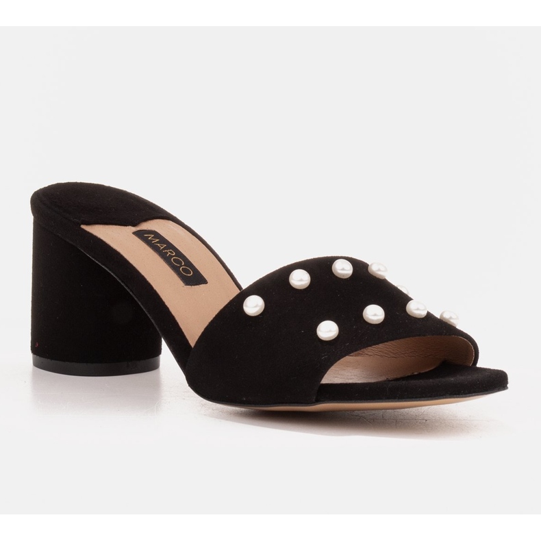 Marco Shoes Marco damtofflor tillverkade av naturmocka svart 1