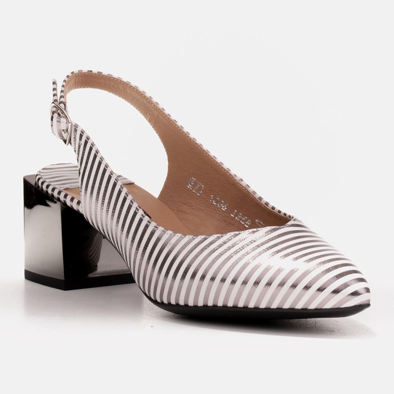 Marco Shoes Eleganta dampumps med metalliska ränder silver- 1