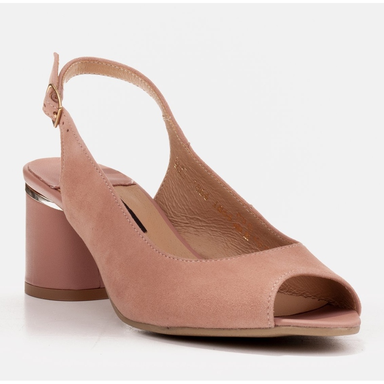 Marco Shoes Eleganta damsandaler med metallisk accent rosa 1