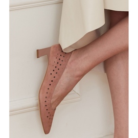 Marco Shoes Dampumpar med intressant perforering rosa 1