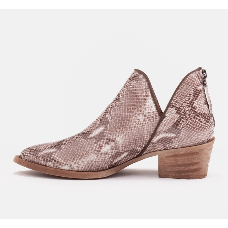 Marco Shoes Naturläderskor med V-snitt beige brun 2