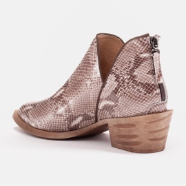 Marco Shoes Naturläderskor med V-snitt beige brun 3