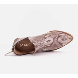 Marco Shoes Naturläderskor med V-snitt beige brun 4