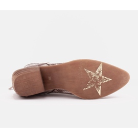 Marco Shoes Naturläderskor med V-snitt beige brun 5