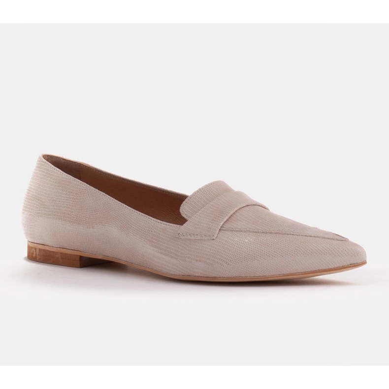 Marco Shoes Ballerinor i ormskinn i mocka beige 1