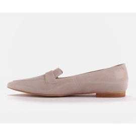 Marco Shoes Ballerinor i ormskinn i mocka beige 2