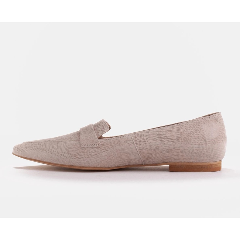 Marco Shoes Ballerinor i ormskinn i mocka beige 2