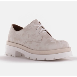 Marco Shoes Camo läderskor med tjock sula beige 1