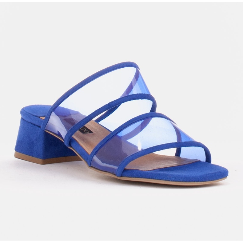 Marco Shoes Tofflor för kvinnor med genomskinliga ränder röd 1