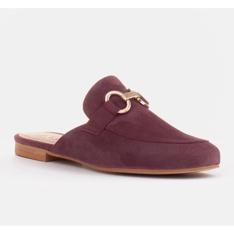 Marco Shoes Tofflor i mocka för kvinnor med en prydnad röd mångfärgad 2