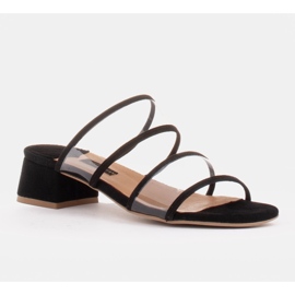 Marco Shoes Tofflor för kvinnor med genomskinliga ränder svart 1