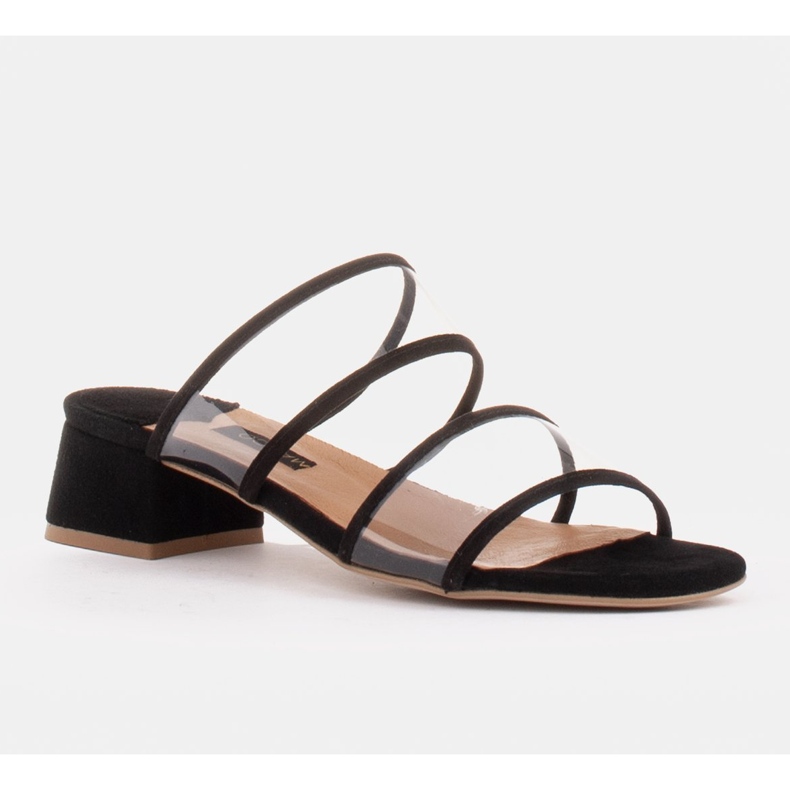 Marco Shoes Tofflor för kvinnor med genomskinliga ränder svart 1