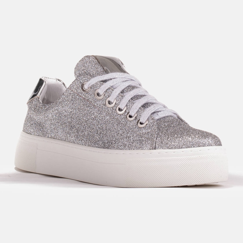 Marco Shoes Sneakers för kvinnor med tjock sula 1958P-1207-166-1 silver- 1