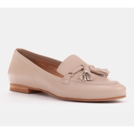 Marco Shoes Loafers i fullnarvskinn med utsmyckning 1983P-007-1 beige 1