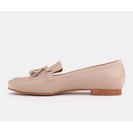 Marco Shoes Loafers i fullnarvskinn med utsmyckning 1983P-007-1 beige 2