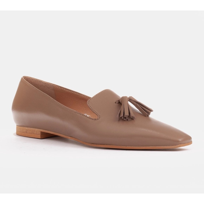 Marco Shoes Kvinnors herrar ballerinor med fransar beige 1