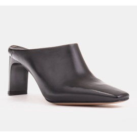 Marco Shoes Sommarpumps i läder med öppen rygg svart 1