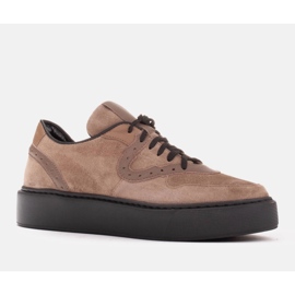 Marco Shoes Lätta sneakers tillverkade i naturlig velour beige 1