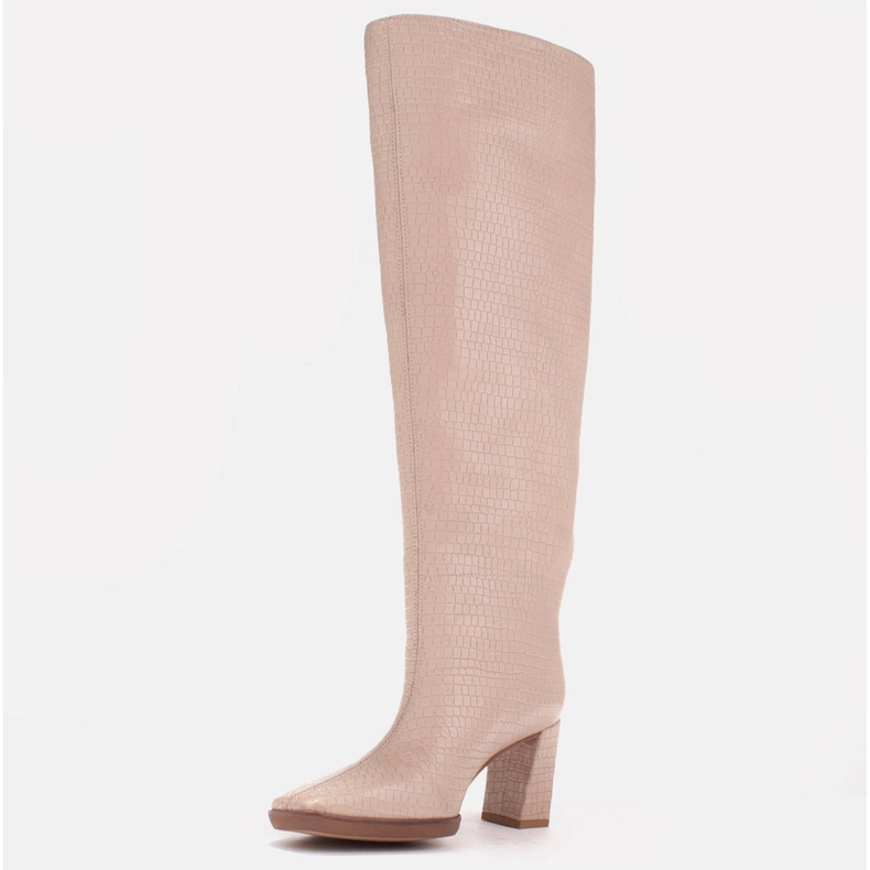 Marco Shoes Klackskor för en bred kalv beige 1