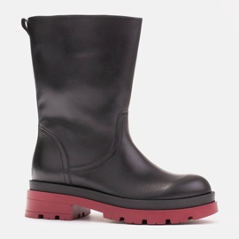 Marco Shoes Fullkornsstövlar på en fällare svart 1