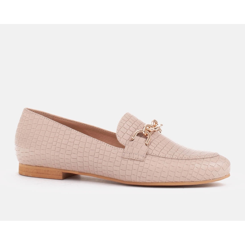 Marco Shoes Ballerinor med guldkedja beige 1